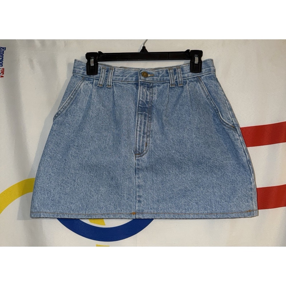 Vintage Vivaldi Denim Skirt Womens 28 Light Wash 90s Short